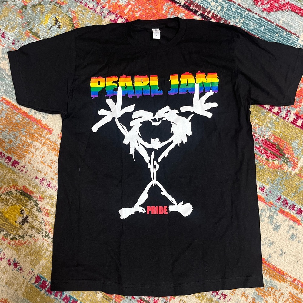 Pearl Jam, Pride  Short Sleeve Tee, Black, Large